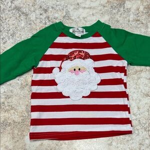 Green and Red Long Sleeve Santa Tee